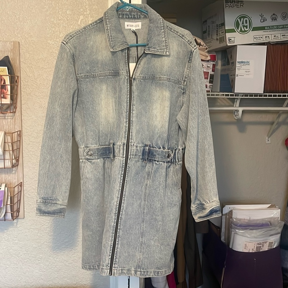New with tags blue Jean long sleeve mini dress